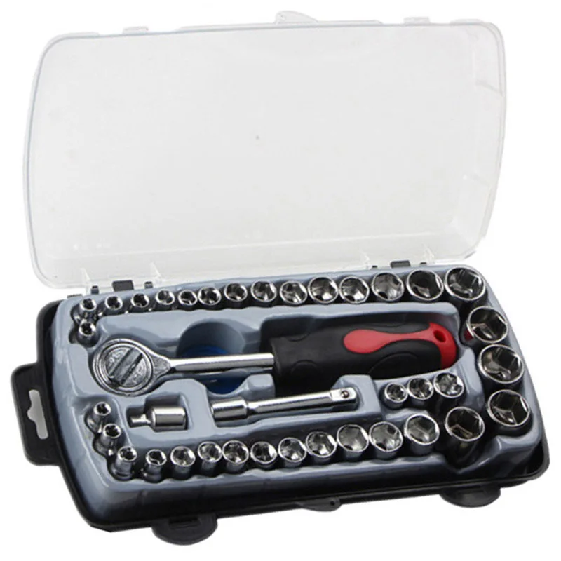 40Pcs T Shape Car Repair Tool Socket Set Anti-Corrosion Ratchet Wrench Combination Tools For Auto Repair With Carrying Box Kit
40Pcs T Shape Car Repair Tool Socket Set Anti-Corrosion Ratchet Wrench Combination Tools For Auto Repair With Carrying Box Kit