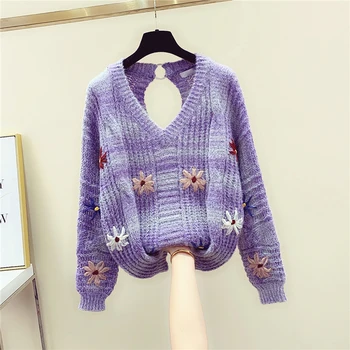 New Knitted Sweater Women Fall/winter Loose Outside Knitting Coat Fashion Back Hollow Out Sweaters Girls Lady Knitwear Jumper
New Knitted Sweater Women Fall/winter Loose Outside Knitting Coat Fashion Back Hollow Out Sweaters Girls Lady Knitwear Jumper