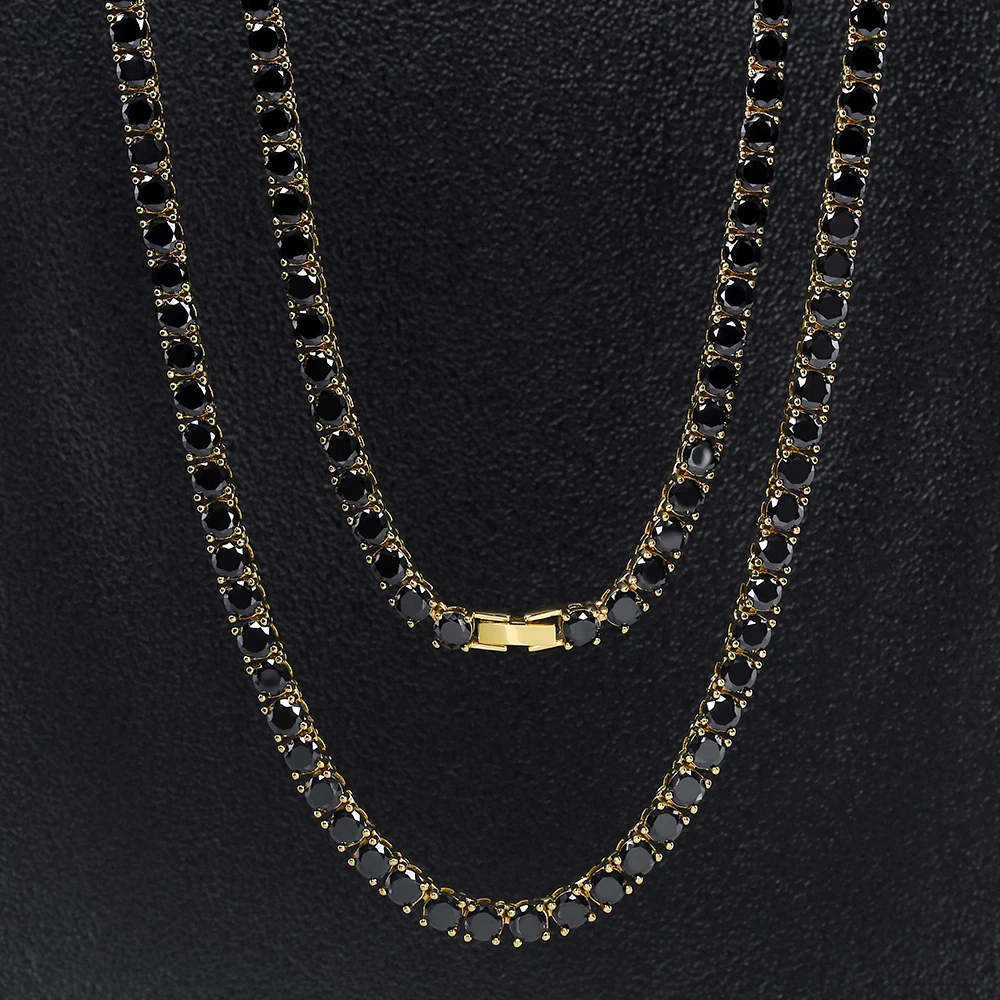 Iced Out Necklace Tennis Chain Bling Link 4mm 5mm Black Micro-Inlaid Zircon Hip Hop Single Row Hip Hop Chain Jewelry Rapper
Iced Out Necklace Tennis Chain Bling Link 4mm 5mm Black Micro-Inlaid Zircon Hip Hop Single Row Hip Hop Chain Jewelry Rapper