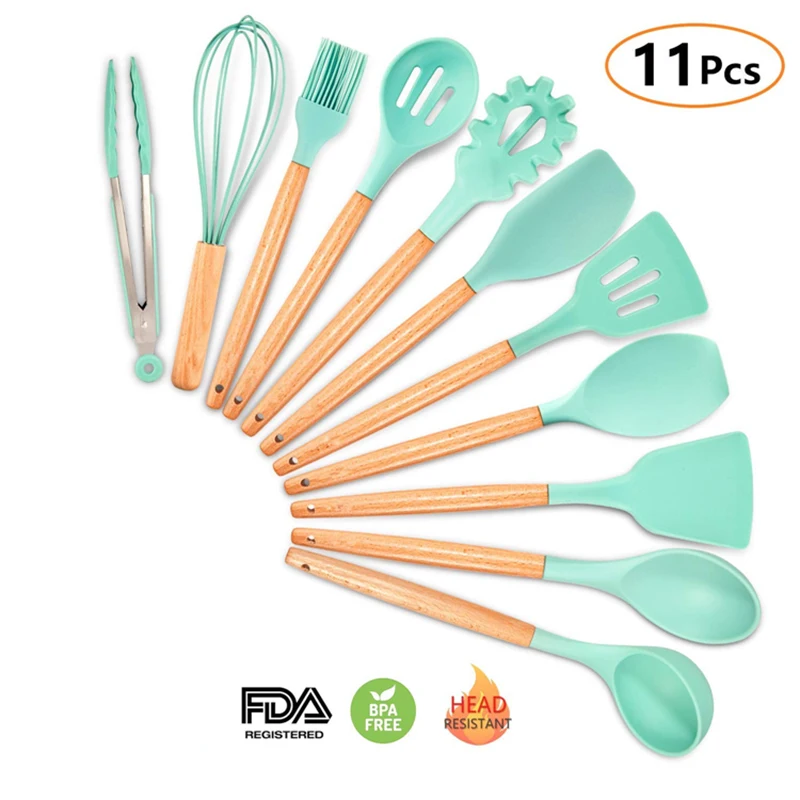 1PCS Cooking Utensil Kitchen Utensils Set Silicone with Holder Spoon Turner Tongs Spatula Tools Sets Wood Cookware Kitchenware
1PCS Cooking Utensil Kitchen Utensils Set Silicone with Holder Spoon Turner Tongs Spatula Tools Sets Wood Cookware Kitchenware
