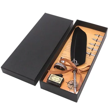 Hinmay Vintage Style feather pen goose feather dip pen writing 1 Set Gift Pen Ink Set Gift Box Wedding Fountain Pen Design
Hinmay Vintage Style feather pen goose feather dip pen writing 1 Set Gift Pen Ink Set Gift Box Wedding Fountain Pen Design