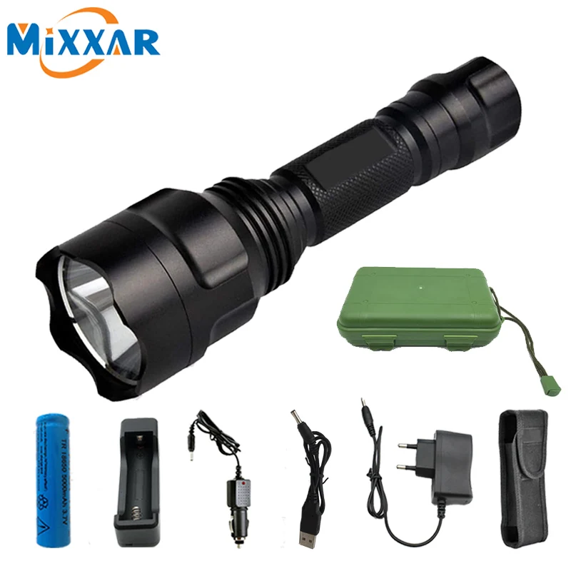 C8 T6/L2 9500LM LED Flashlight Torch 5 modes Dropshipping Riding Camping Hiking Hunting Light Lamp toch+18650 battery+charger
C8 T6/L2 9500LM LED Flashlight Torch 5 modes Dropshipping Riding Camping Hiking Hunting Light Lamp toch+18650 battery+charger