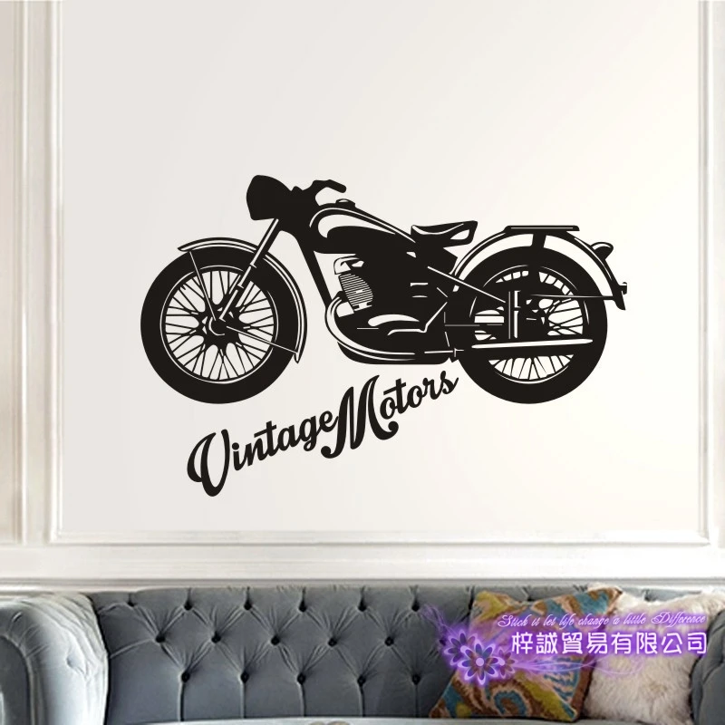 Dctal Vintage Motorcycle Sticker Vehicle Decal Posters Vinyl Wall Decals Classical Autobike Pegatina Decor Mural Sticker