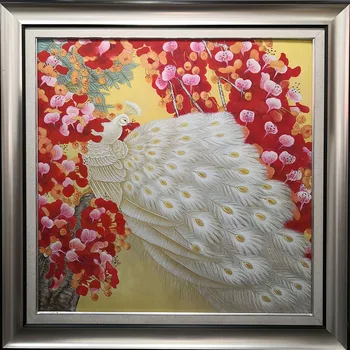 The White Peacock in Red Flowers Oil Painting on Canvas Hand Painted
The White Peacock in Red Flowers Oil Painting on Canvas Hand Painted