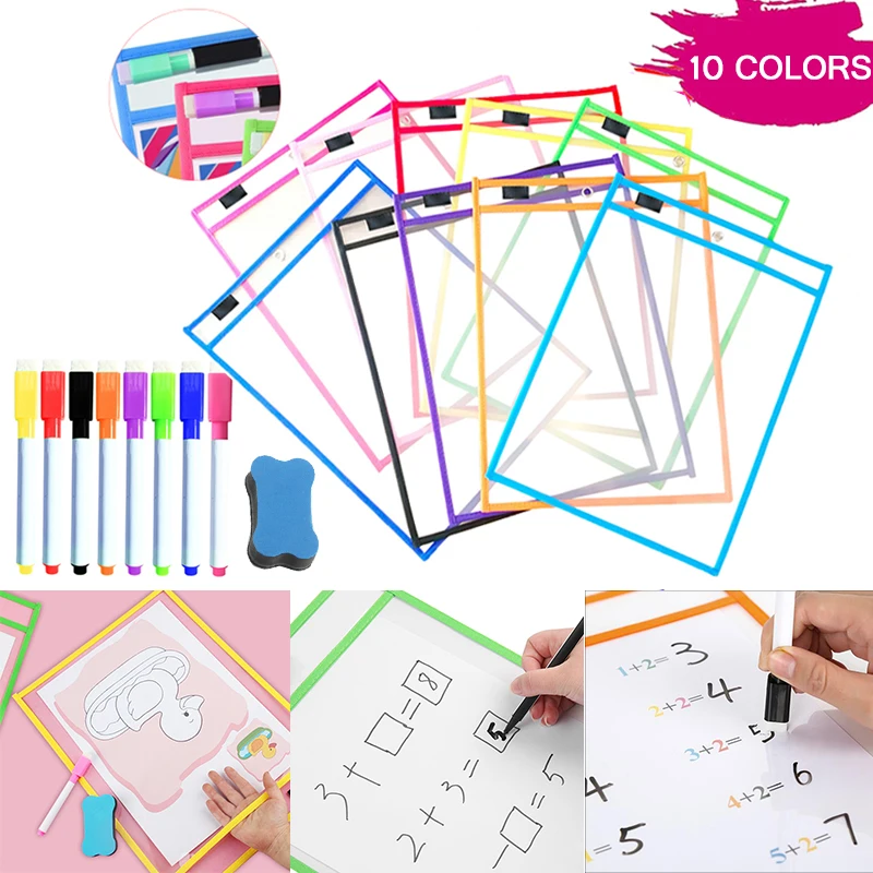 Dry Erase Board Reusable Transparent Dry Wipe The File Bag Erase Pockets Write Delete File Drawing Writing Teaching Supplies
Dry Erase Board Reusable Transparent Dry Wipe The File Bag Erase Pockets Write Delete File Drawing Writing Teaching Supplies