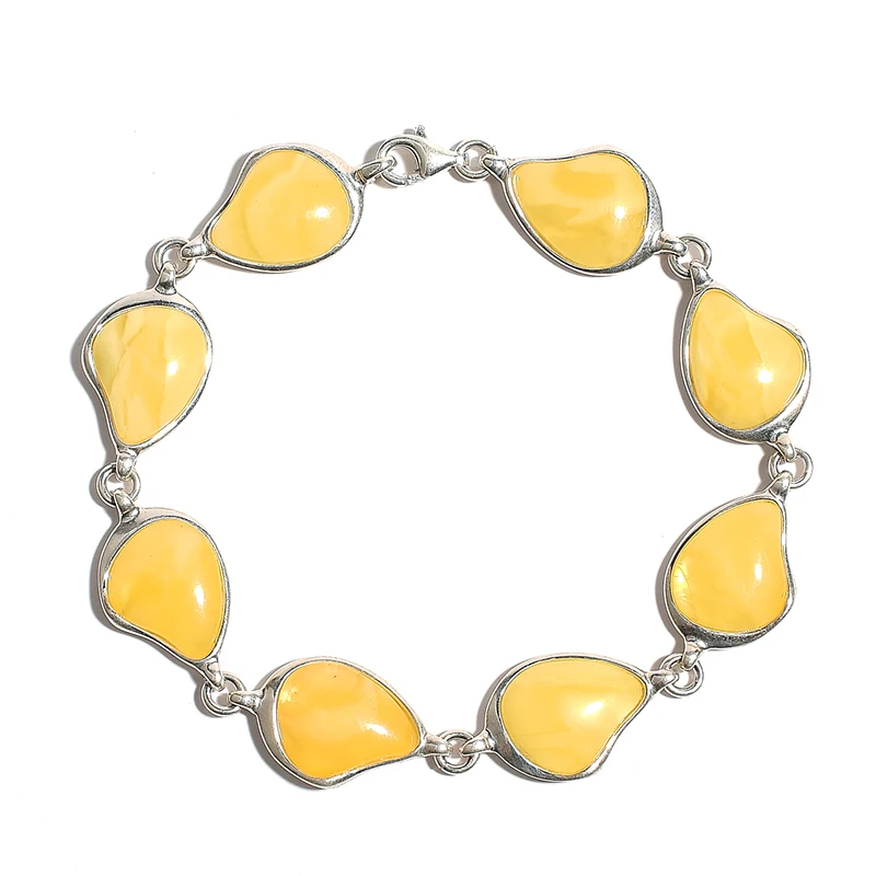 Amber Yellow Waxy Heart Bracelet S925 Silver Jewelry B005
Amber Yellow Waxy Heart Bracelet S925 Silver Jewelry B005