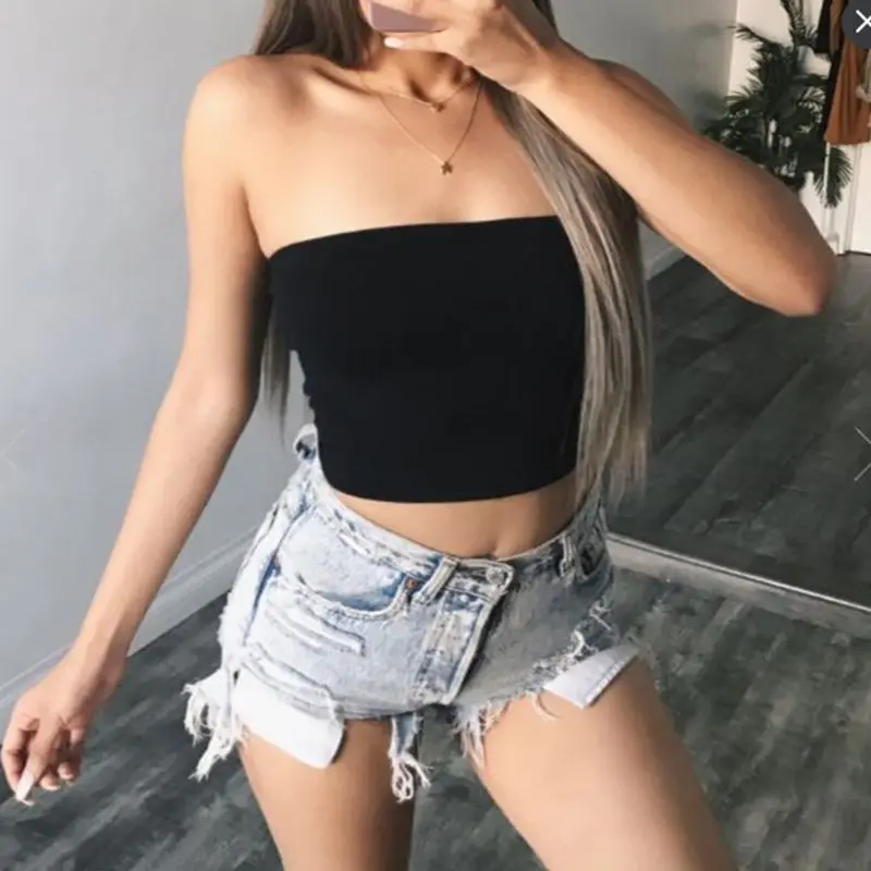 Womens Sexy Strapless Off Shoulder Crop Tube Top Solid Color Stretchy Bandeau Seamless Casual Basic Breast Wrap No-Padded Bra
Womens Sexy Strapless Off Shoulder Crop Tube Top Solid Color Stretchy Bandeau Seamless Casual Basic Breast Wrap No-Padded Bra
