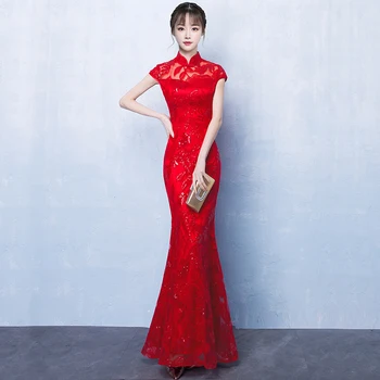 Lace Lady Chinese Wedding Party Dress Classic Red Oversize 3XL 4XL Mermaid Qipao Sexy Long Mandarin Collar Cheongsam Vestidos
Lace Lady Chinese Wedding Party Dress Classic Red Oversize 3XL 4XL Mermaid Qipao Sexy Long Mandarin Collar Cheongsam Vestidos