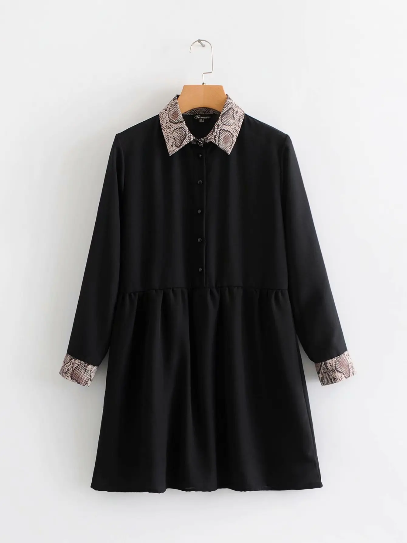 2018 Western Style Autumn And Winter WOMEN'S Dress New Style Animal Pattern Printed Splicing Dress