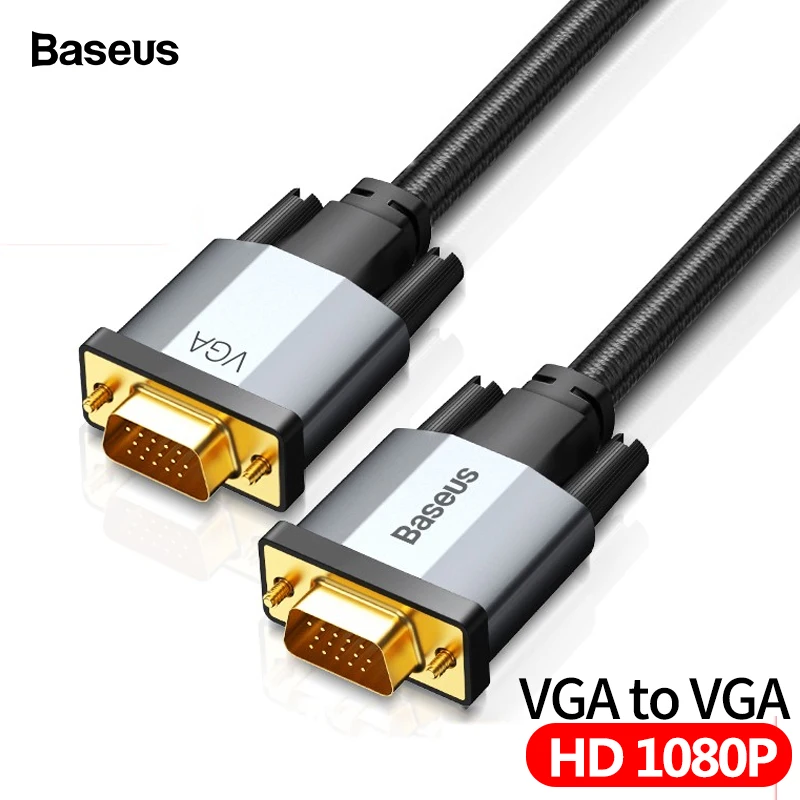 Baseus VGA To VGA Cable 15 Pin 1080P HD Male to Male VGA Video Adapter Cable For Projector Monitor Computer PC TV VGA Wire Cord
Baseus VGA To VGA Cable 15 Pin 1080P HD Male to Male VGA Video Adapter Cable For Projector Monitor Computer PC TV VGA Wire Cord