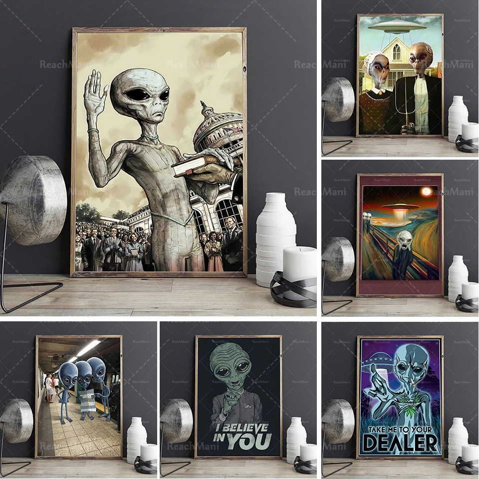 

Alien wall art, space wall art, alien poster art