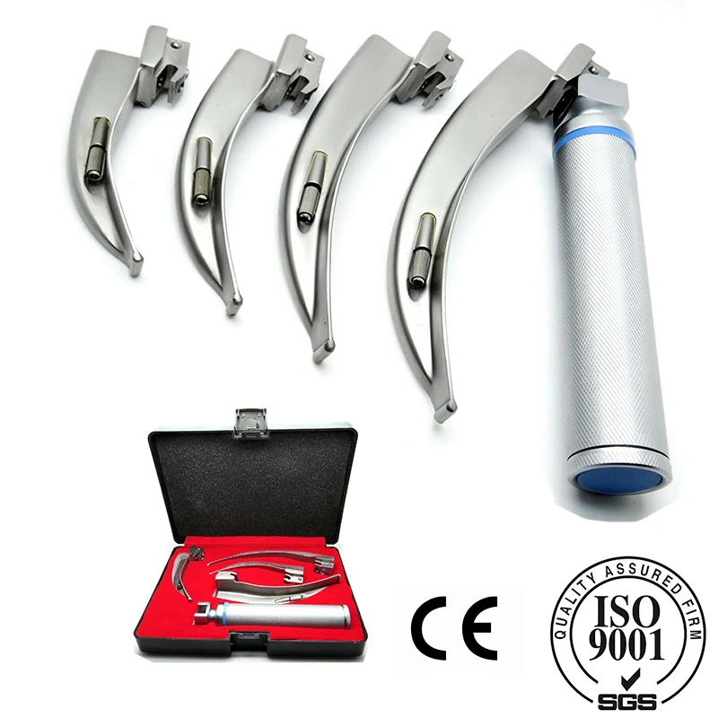 LED Laryngoscopes Fiber Optic Set High Quality McIntosh Set of 4 Blades with Medium Battery Handle
LED Laryngoscopes Fiber Optic Set High Quality McIntosh Set of 4 Blades with Medium Battery Handle
