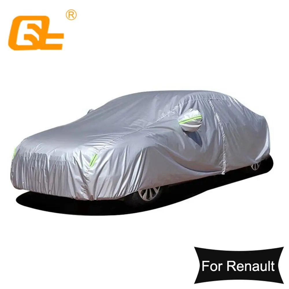 

190T Universal Car Covers Outdoor sun protection Dustproof rainproof Snow protection for Renault Clio Captur Kadjar Silver