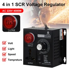 4 In 1 SCR Voltage Regulator Durable Speed Temperature Light Volt Dimmer Adjust Controller Use AC 220V 4000W Power Supply Unit
4 In 1 SCR Voltage Regulator Durable Speed Temperature Light Volt Dimmer Adjust Controller Use AC 220V 4000W Power Supply Unit