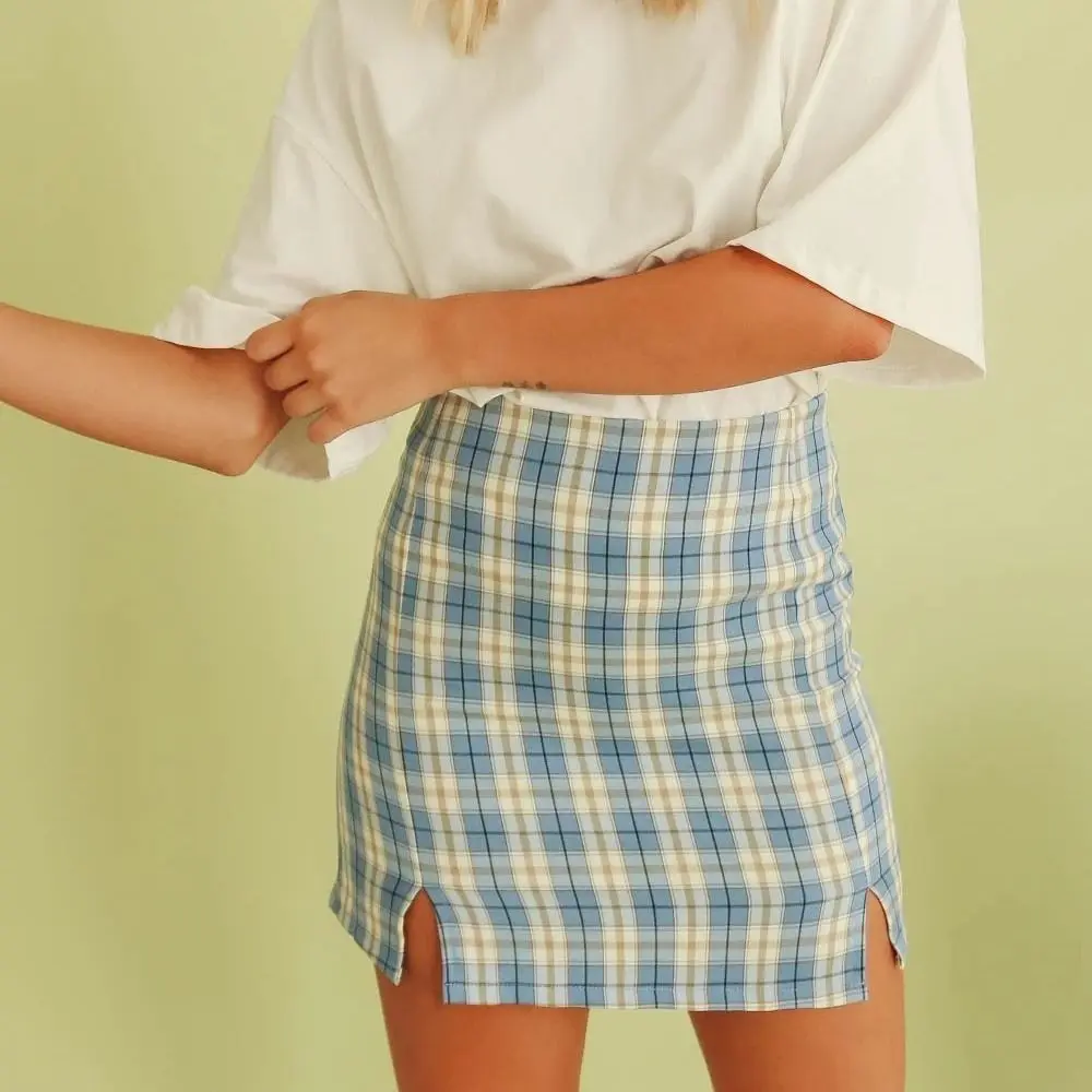 Women Fashion Sexy Cotton Plaid Bodycon Skirt Spring Europe Style Split Elegant Chic Skirts High Waist Wild Bottom
Women Fashion Sexy Cotton Plaid Bodycon Skirt Spring Europe Style Split Elegant Chic Skirts High Waist Wild Bottom