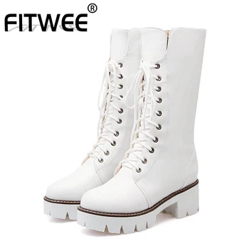 FITWEE Winter Short Boots Women Fashion Lace Up Square Heel Shoes Women Casual Zipper Warm Plush Fur Platform Boots Size 34-43
FITWEE Winter Short Boots Women Fashion Lace Up Square Heel Shoes Women Casual Zipper Warm Plush Fur Platform Boots Size 34-43