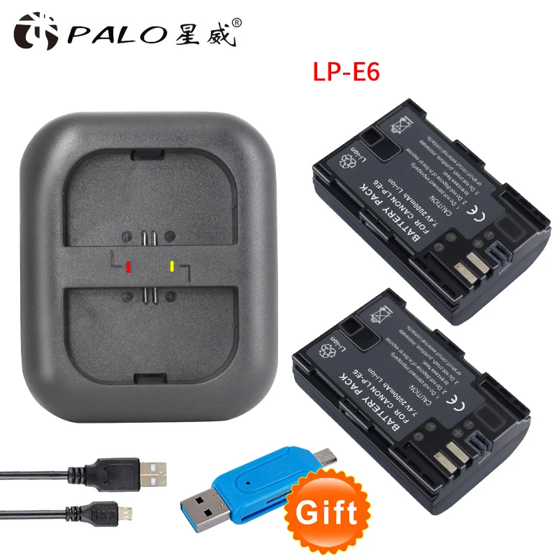 2 x 2000 mAh LP-E6 LP E6 LPE6 Camera battery pack for Canon 5D Mark II III 7D 60D EOS 6D 70D 80D for Canon Accessories + charger
2 x 2000 mAh LP-E6 LP E6 LPE6 Camera battery pack for Canon 5D Mark II III 7D 60D EOS 6D 70D 80D for Canon Accessories + charger