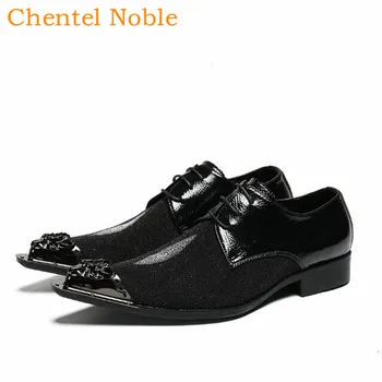 Chentel Noble Manual Gentleman Metal Head Fashion Mens Dress Shoes Genuine Leather Lace-up Handsome Mens Shoes Low Heel Black
Chentel Noble Manual Gentleman Metal Head Fashion Mens Dress Shoes Genuine Leather Lace-up Handsome Mens Shoes Low Heel Black