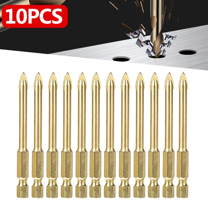 10PCS 6mm Spear Head Aolly Drill Bit Hex Shank Tungsten Carbide Drilling Tool Set for Glass Tile Mirror Ceramic
10PCS 6mm Spear Head Aolly Drill Bit Hex Shank Tungsten Carbide Drilling Tool Set for Glass Tile Mirror Ceramic