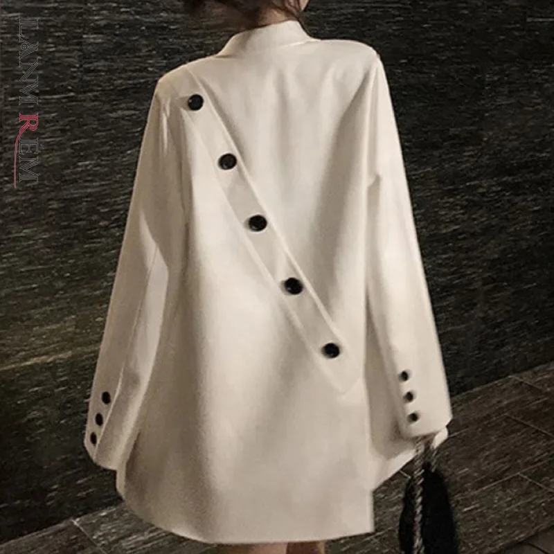 

LANMREM New Women Blazers Coat Korean Version Design Sense Lapel Loose Fit Jacket Fashion Tide Autumn 2024 2P9520