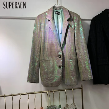 SuperAen New 2020 Spring Suit Jackets Women Sequined Fashion Wild Casual Jackets Female Casual Single-Breasted Women Clothing
SuperAen New 2020 Spring Suit Jackets Women Sequined Fashion Wild Casual Jackets Female Casual Single-Breasted Women Clothing