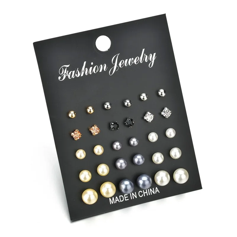 Pearl Crystal Mixed Stud Earring Set For Women Silver Color Simulated Geometric Round Female Piercing Earrings Fashion Brincos
Pearl Crystal Mixed Stud Earring Set For Women Silver Color Simulated Geometric Round Female Piercing Earrings Fashion Brincos