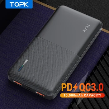 TOPK 10000mAh Power Bank Fast Charge USB Type C PD PowerBank External Battery Charger for Xiaomi Mi 9 for Samsung
TOPK 10000mAh Power Bank Fast Charge USB Type C PD PowerBank External Battery Charger for Xiaomi Mi 9 for Samsung
