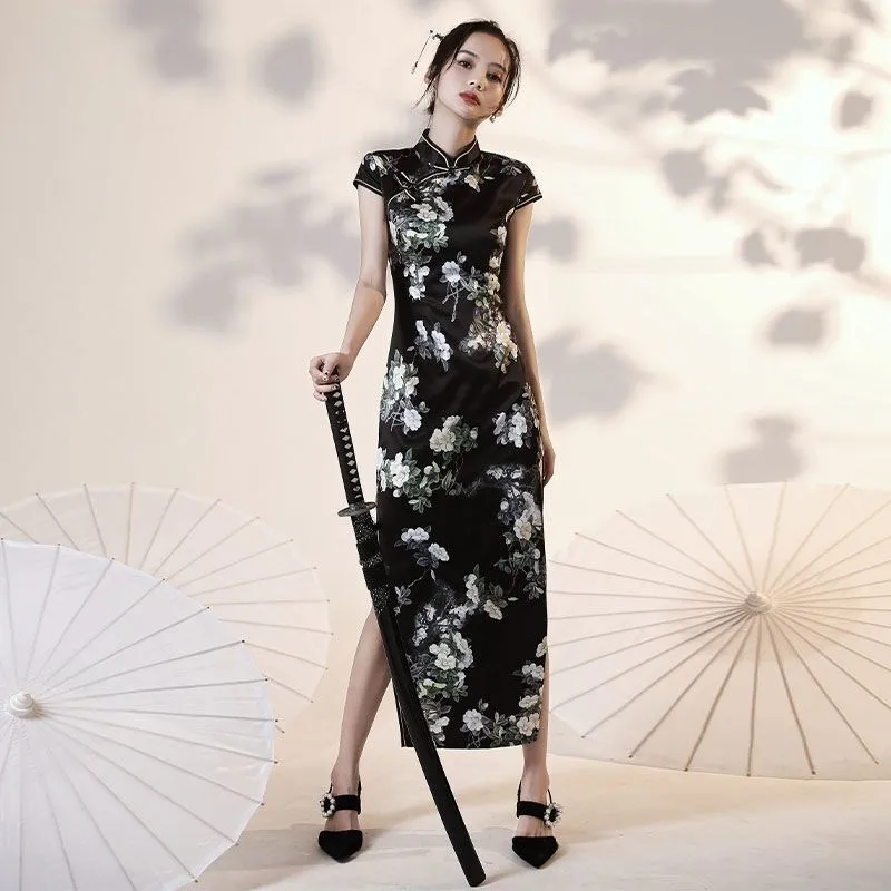 Black Cheongsam Hanfu Improved Chinese Style Young Long Temperament High-end Elegant Dress Female Summer Commute Skirt Printing
Black Cheongsam Hanfu Improved Chinese Style Young Long Temperament High-end Elegant Dress Female Summer Commute Skirt Printing