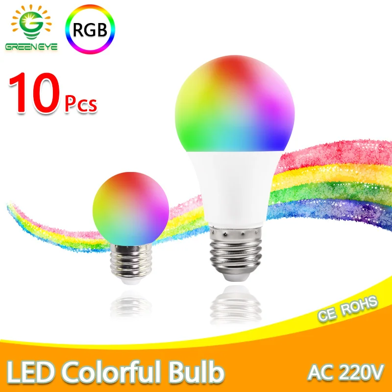 10pcs Led Bulb E27 3W 7W RGB led lamp A60 G45 Led Light Colorful SMD 2835 220V 240V Flashlight Globe Bulb indoorlight for home
10pcs Led Bulb E27 3W 7W RGB led lamp A60 G45 Led Light Colorful SMD 2835 220V 240V Flashlight Globe Bulb indoorlight for home