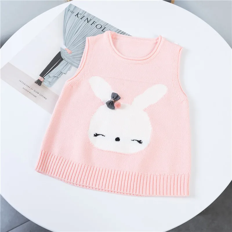 Children Autumn And Winter New Style Sweater Vest Small Girls Cartoon Rabbit Sleeveless Vest Sweater 837 
Children Autumn And Winter New Style Sweater Vest Small Girls Cartoon Rabbit Sleeveless Vest Sweater 837