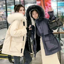 Winter Parka New Big Fur Collar Coats Female Korean Version Loose Thick Cotton Padded Clothes Crop Jackets for Women 2021
Winter Parka New Big Fur Collar Coats Female Korean Version Loose Thick Cotton Padded Clothes Crop Jackets for Women 2021