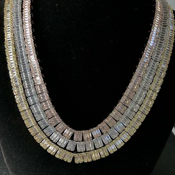 Men's sparkling tennis necklace with ice baguette CZ tennis chain hip hop Necklace 
Men's sparkling tennis necklace with ice baguette CZ tennis chain hip hop Necklace