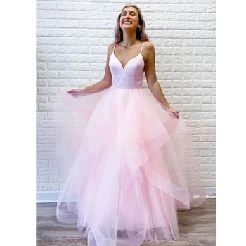 Pink Blue Tulle Girl Prom Dress 2021 Spaghetti Strap V-neck Sleeveless Long Formal A-Lline Party Graduation Banquet Evening Gown 
Pink Blue Tulle Girl Prom Dress 2021 Spaghetti Strap V-neck Sleeveless Long Formal A-Lline Party Graduation Banquet Evening Gown