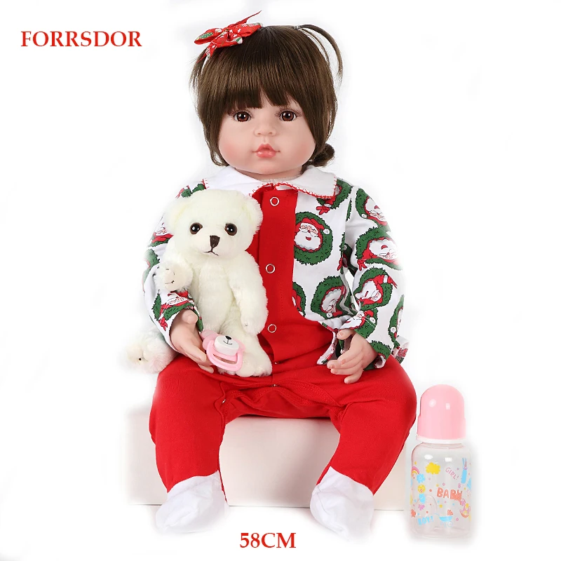 Reborn baby 58cm soft cloth body lifelike toddler girl with lovely princess skirt best kids playmate silicone reborn bebe doll C
Reborn baby 58cm soft cloth body lifelike toddler girl with lovely princess skirt best kids playmate silicone reborn bebe doll C