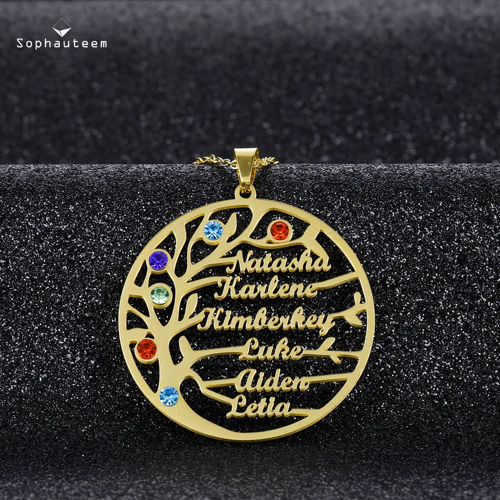 Personalized Tree of Life Custom Name Necklace with Birthday Stone Stainless Gold Sliver Pendant Necklace for Women Jewelry Gift
Personalized Tree of Life Custom Name Necklace with Birthday Stone Stainless Gold Sliver Pendant Necklace for Women Jewelry Gift