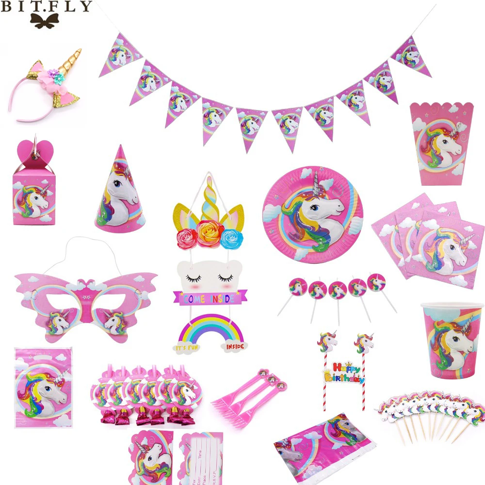 BIT.FLY Unicorn Party Pink Paper Cups Plate Napkin Disposable Tableware Sets Happy Birthday Decorations kid Baby Shower Supplies
BIT.FLY Unicorn Party Pink Paper Cups Plate Napkin Disposable Tableware Sets Happy Birthday Decorations kid Baby Shower Supplies