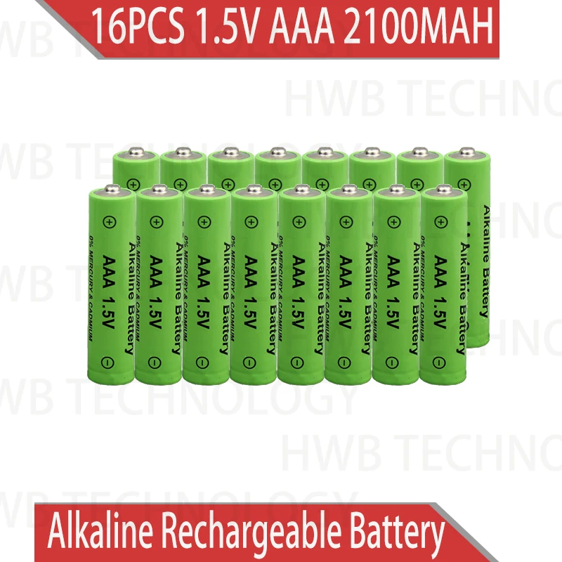 Фото Новая щелочная батарея AAA 2100 мАч 1 5 В 16 шт./лот аккумуляторная для игрушек с