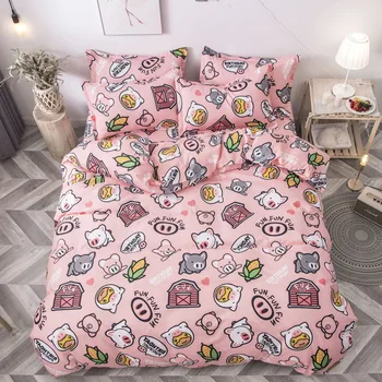 Cute cartoon printing style bedding set AB side duvet cover + flat sheet + pillowcase home textile
Cute cartoon printing style bedding set AB side duvet cover + flat sheet + pillowcase home textile
