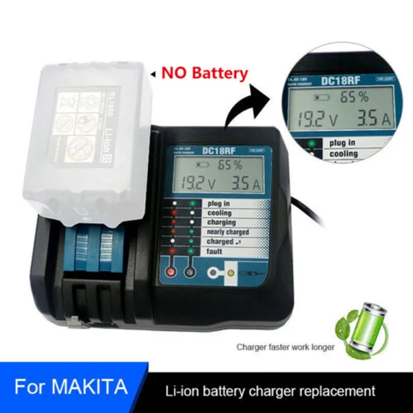 Fast Charger DC18RC Digital Display 14.4V/18V 3A USB Port for Makita Replace TU-shop
Fast Charger DC18RC Digital Display 14.4V/18V 3A USB Port for Makita Replace TU-shop
