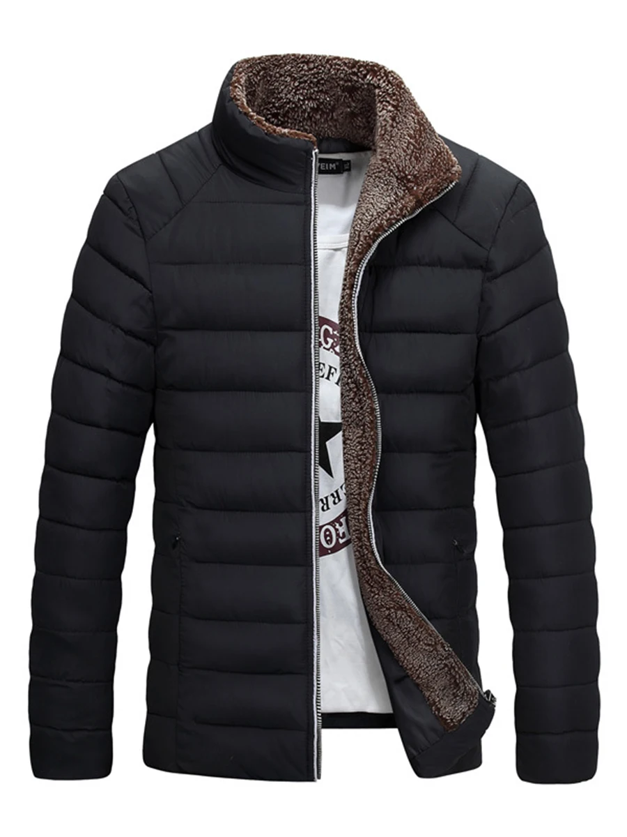 Men Down Jacket Winter Plain Black Casual Stand Collar Thicken Warmness Cotton Clothes Fleece Zipper Fashion Man Parka Overcoat
Men Down Jacket Winter Plain Black Casual Stand Collar Thicken Warmness Cotton Clothes Fleece Zipper Fashion Man Parka Overcoat