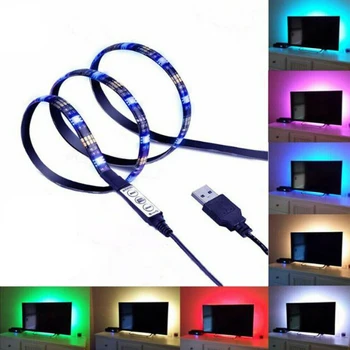 USB Colorful Light Strip Lamp Flexible Color Changing RGB SMD5050 LED Light Strip 3 Key Controller Home Room Decoration Light 
USB Colorful Light Strip Lamp Flexible Color Changing RGB SMD5050 LED Light Strip 3 Key Controller Home Room Decoration Light