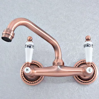 Antique Red Copper Brass Wall Mounted Kitchen Wet Bar Bathroom Sink Faucet Swivel Spout Mixer Tap Dual Ceramic Handles asf872
Antique Red Copper Brass Wall Mounted Kitchen Wet Bar Bathroom Sink Faucet Swivel Spout Mixer Tap Dual Ceramic Handles asf872
