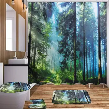 4PCS 180x180cm Forest Waterproof Washable Woods Texture Polyester Sunshine Shower Curtain +Floor Mat+12 Hooks Home Bathroom
4PCS 180x180cm Forest Waterproof Washable Woods Texture Polyester Sunshine Shower Curtain +Floor Mat+12 Hooks Home Bathroom