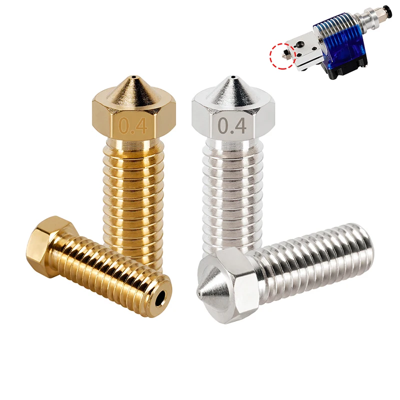 

3pcs/lot 3D Printer E3D V5 V6 Stainless Steel Brass Volcano Nozzle M6 Thread Hotend Nozzles 0.2mm-1.2mm For 1.75mm Filament