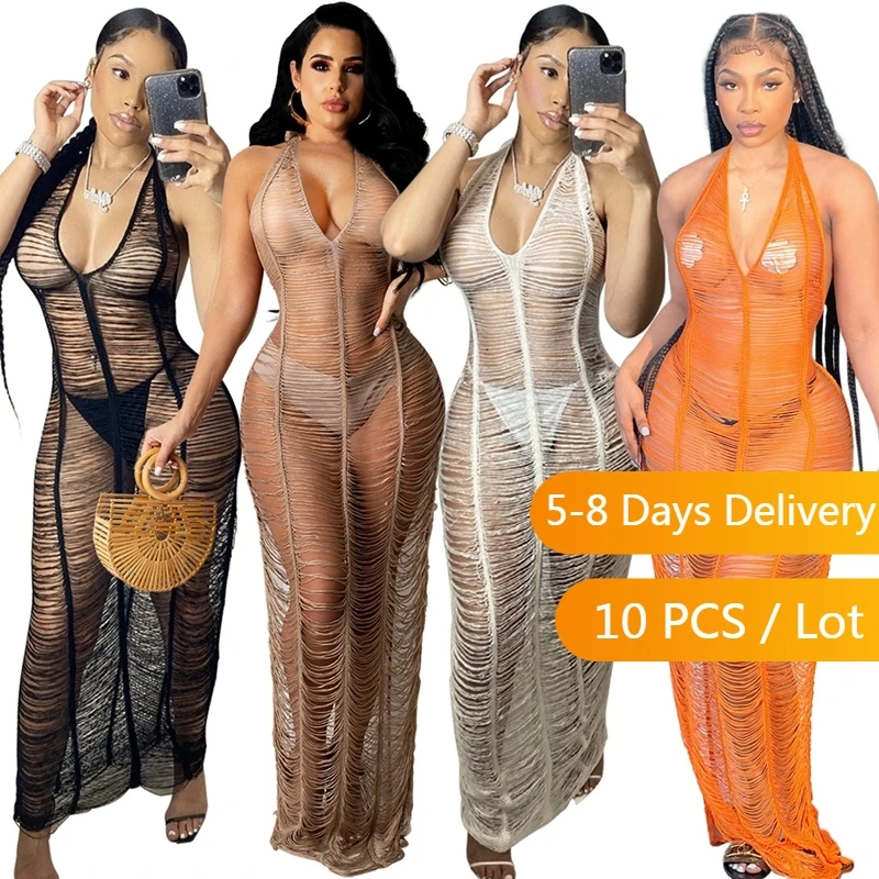 Bulk Items Wholesale Crochet Summer Dress Women Clothing Hollow Out Sexy Maxi Dress Beach Bodycon See-through Halter Party Dress
Bulk Items Wholesale Crochet Summer Dress Women Clothing Hollow Out Sexy Maxi Dress Beach Bodycon See-through Halter Party Dress