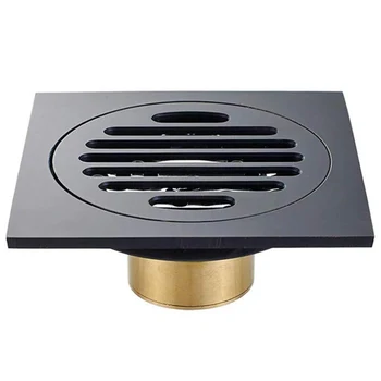 4 Inch Square Shower Drain with Removable Cover Grate, Brass Anti Clogging and Odor Point Floor Drain Assembly with Hair Catcher 
4 Inch Square Shower Drain with Removable Cover Grate, Brass Anti Clogging and Odor Point Floor Drain Assembly with Hair Catcher