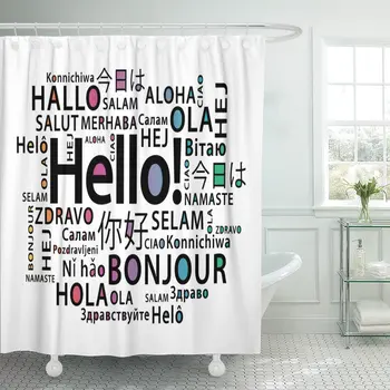 Translate Hello in Different Languages Bonjour Education Class Communication Shower Curtain Waterproof Polyester Fabric 60 x 72
Translate Hello in Different Languages Bonjour Education Class Communication Shower Curtain Waterproof Polyester Fabric 60 x 72