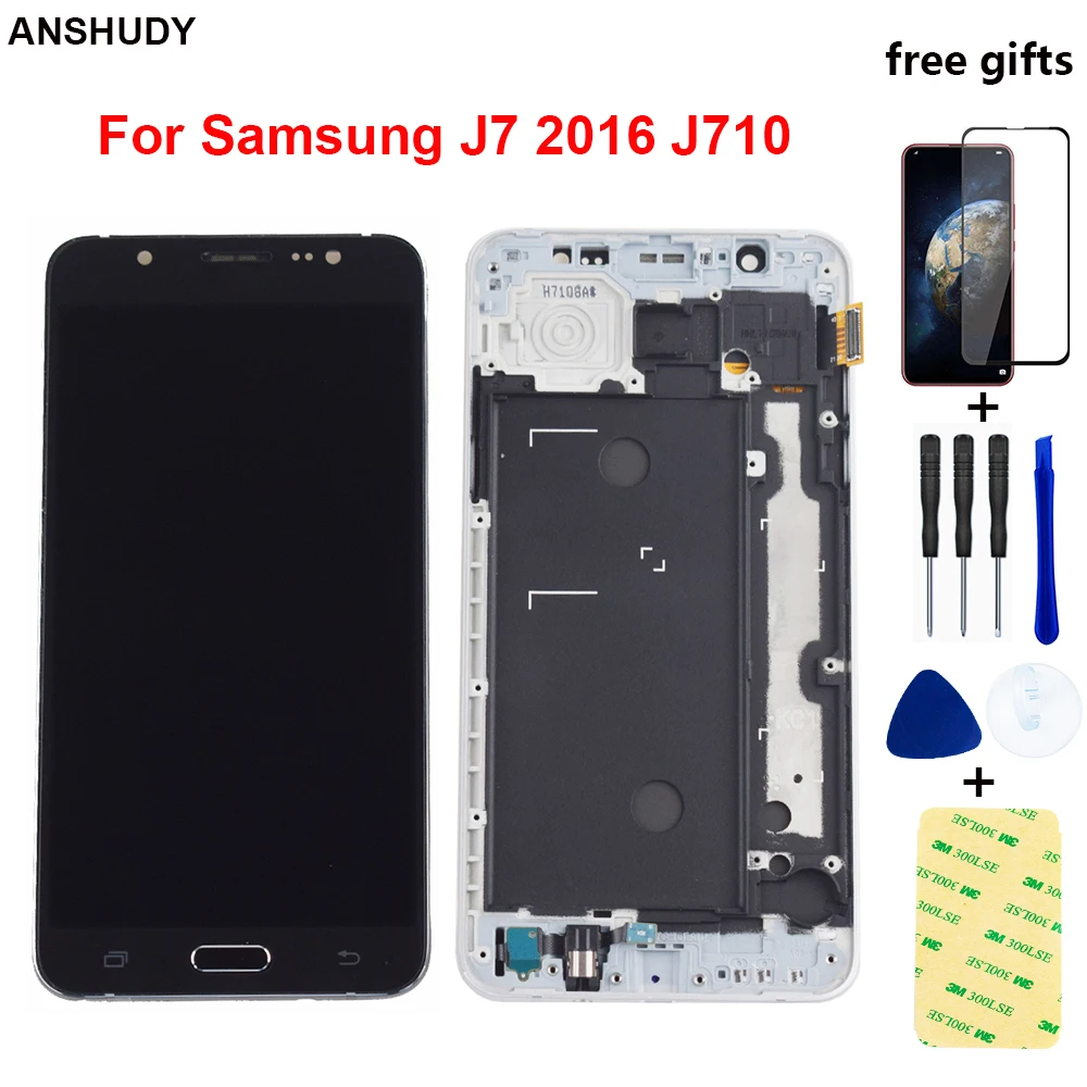 Для samsung J7 2016 дисплей сенсорный экран дигитайзер в сборе для J710F ЖК J710 J710M J710H J710FN lcd