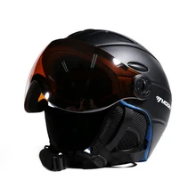 

MOON Profession Half-covered Ski Helmet Integrally-molded Sport Man Women Snow Ski Moto Snowboard Helmet with Goggles Mask Cover
