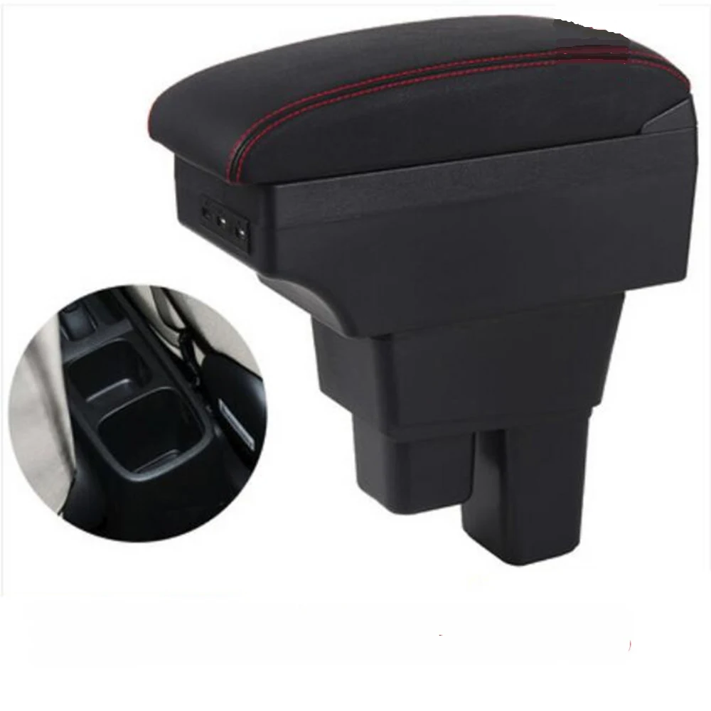 

For Car Honda Fit Jazz Armrest Box Arm Elbow Rest Center Console Storage Case Modification Accessories with Cup Holder USB Port